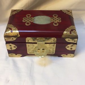 Chinese Wood Jewelry Jade Box